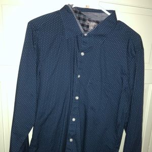 Navy Blue Van Heusen Large Button Up Long Sleeve